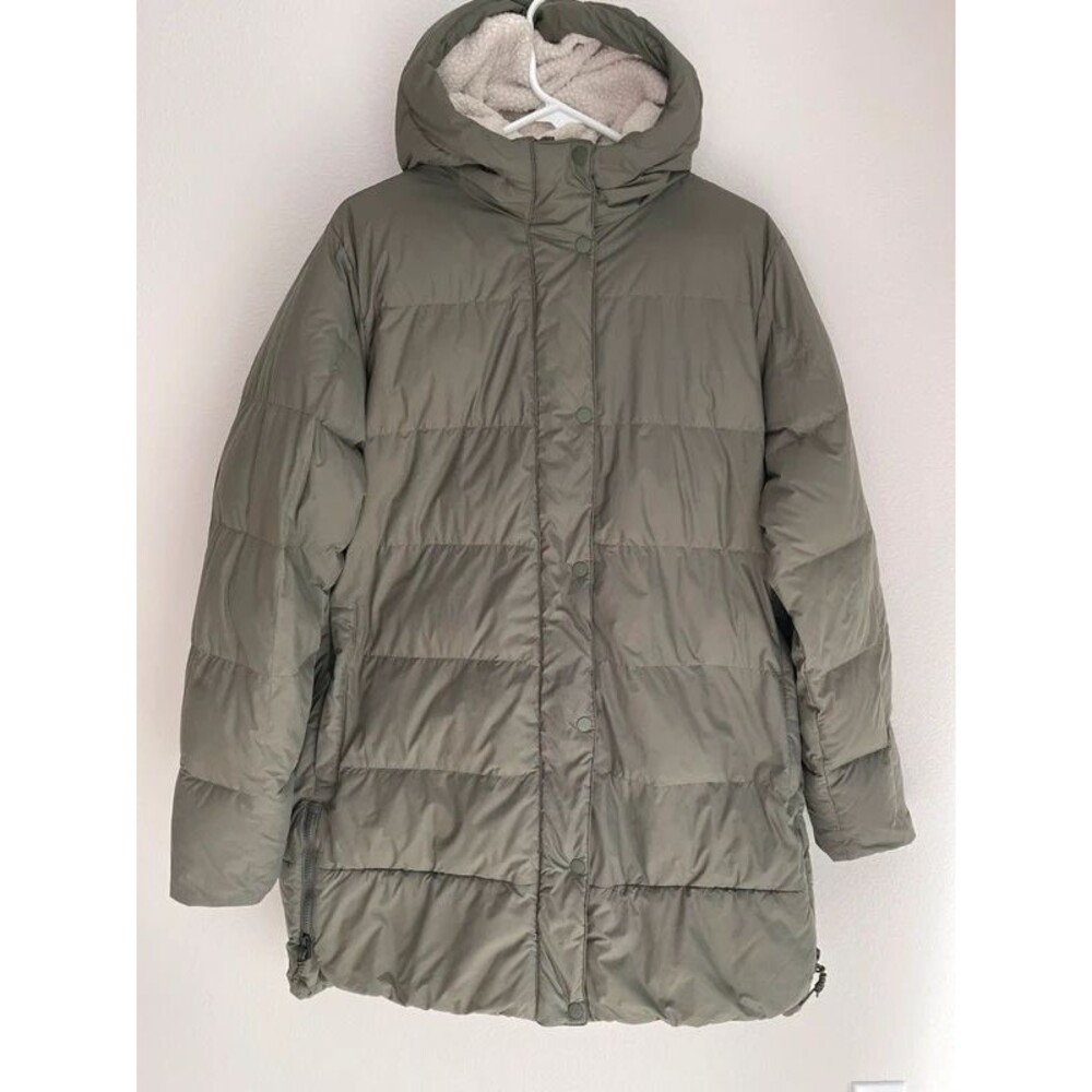 REI Co Op down green long winter coat women’s size XL